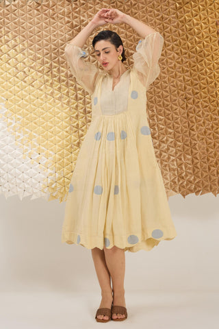 Dress Contemporary Wear - Yellow Iris Glow Dress by The Loom Art