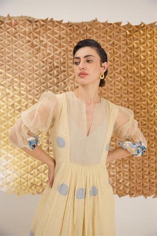 Dress Contemporary Wear - Yellow Iris Glow Dress by The Loom Art