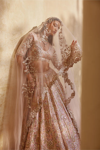 Lehenga Set Mirror Wear - Pink Mirror Lehenga Set by Tamanna Punjabi Kapoor