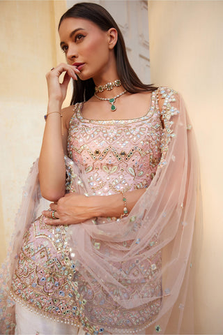 Gharara Set Heritage Wear - Ivory Mirror Gharara Set by Tamanna Punjabi Kapoor