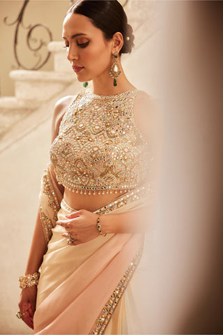 Saree Set Pastel Wear - Pink Organza Saree Set by Tamanna Punjabi Kapoor