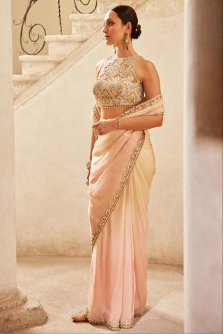 Saree Set Pastel Wear - Pink Organza Saree Set by Tamanna Punjabi Kapoor
