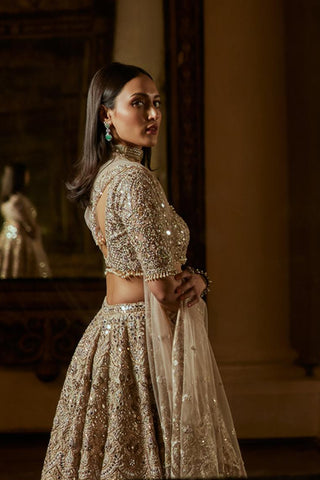 Lehenga Set Mirror Wear - Pink Mirror Lehenga Set by Tamanna Punjabi Kapoor