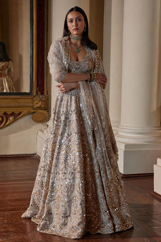 Lehenga Set Mirror Wear - Pink Mirror Lehenga Set by Tamanna Punjabi Kapoor