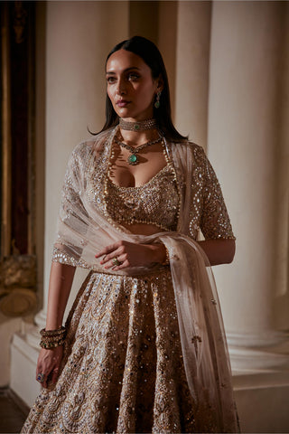 Lehenga Set Mirror Wear - Pink Mirror Lehenga Set by Tamanna Punjabi Kapoor