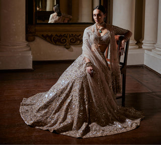 Lehenga Set Mirror Wear - Pink Mirror Lehenga Set by Tamanna Punjabi Kapoor
