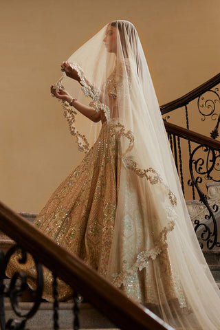 Lehenga Set Bridal Wear - Ivory Embroidery Lehenga Set by Tamanna Punjabi Kapoor