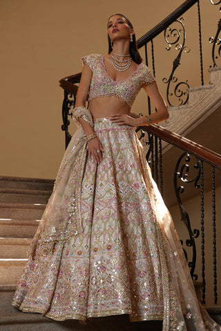 Lehenga Set Pastel Wear - Pink Mirror Lehenga Set by Tamanna Punjabi Kapoor