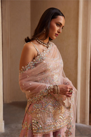 Sharara Set Festive Wear - Pink Strappy Sharara Set by Tamanna Punjabi Kapoor
