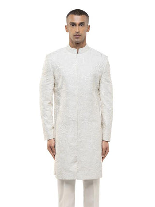 Ivory Tropical Embroidery Sherwani Set