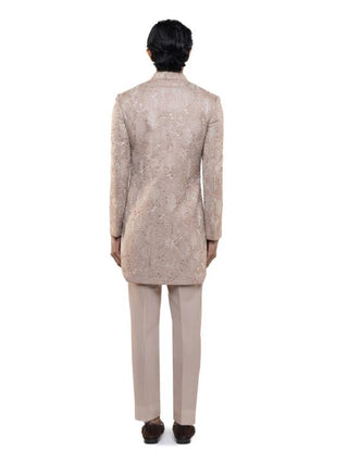 Pink Tropical Embroidery Sherwani Set