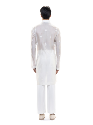 White organza translucent kurta set
