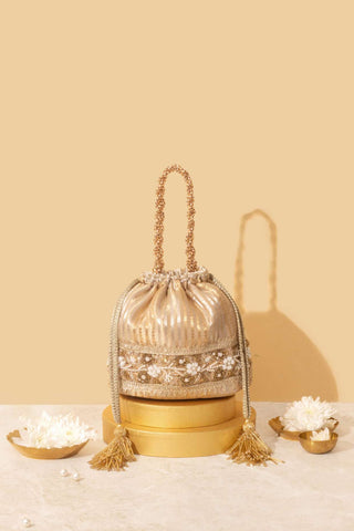 Gold taj bucket bag