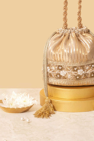 Gold taj bucket bag