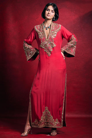 Kaftan Contemporary Wear – Pink Elegant Festive Look by Tamanna Punjabi Kapoor