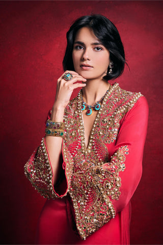Kaftan Contemporary Wear – Pink Elegant Festive Look by Tamanna Punjabi Kapoor