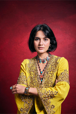 Kaftan Contemporary Wear – Yellow Festive Resort Style by Tamanna Punjabi Kapoor