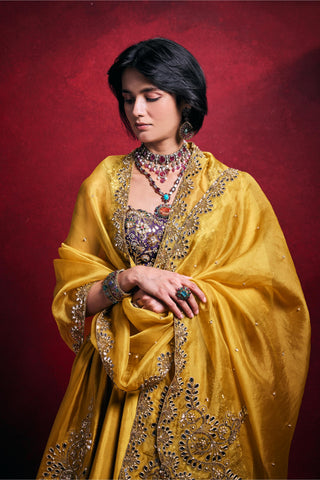 Silk Lehenga Set Indian Wedding – Yellow Festive Haldi Look by Tamanna Punjabi Kapoor