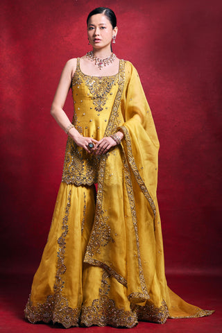 Gharara Set Indian Wedding – Yellow Festive Haldi Look by Tamanna Punjabi Kapoor