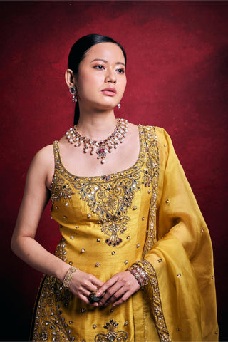 Gharara Set Indian Wedding – Yellow Festive Haldi Look by Tamanna Punjabi Kapoor