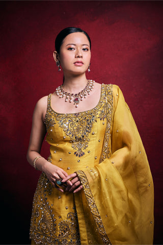 Gharara Set Indian Wedding – Yellow Festive Haldi Look by Tamanna Punjabi Kapoor