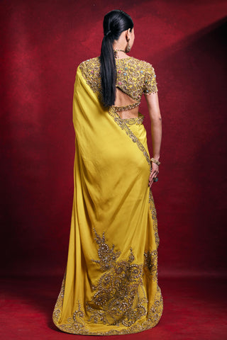 Saree Set Indian Wedding â€“ Yellow Festive Celebration Look by Tamanna Punjabi Kapoor