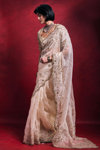 Saree Set Indian Wedding – White Elegant Festive Look by Tamanna Punjabi Kapoor