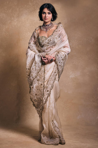 Organza Saree Indian Wedding – White Elegant Wedding Look by Tamanna Punjabi Kapoor
