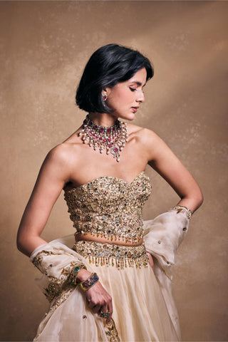 Organza Lehenga Indian Wedding – White Elegant Wedding Look by Tamanna Punjabi Kapoor