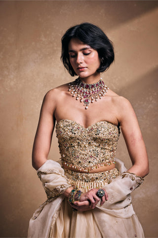 Organza Lehenga Indian Wedding – White Elegant Wedding Look by Tamanna Punjabi Kapoor