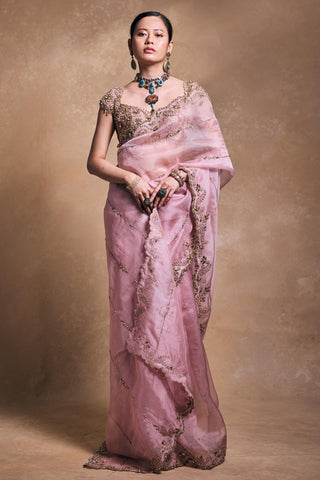 Saree Indian Wedding – Pink Soft Festive Drape by Tamanna Punjabi Kapoor