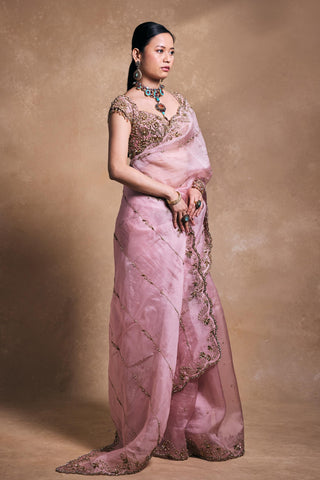 Saree Indian Wedding – Pink Soft Festive Drape by Tamanna Punjabi Kapoor