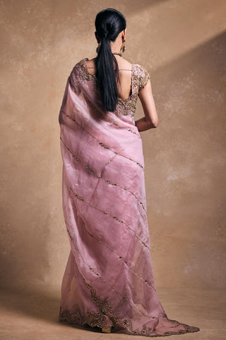 Saree Indian Wedding – Pink Soft Festive Drape by Tamanna Punjabi Kapoor