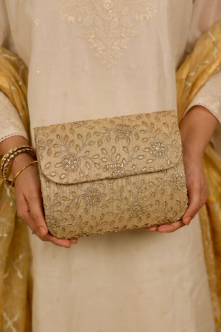Gold tarang flapover bag