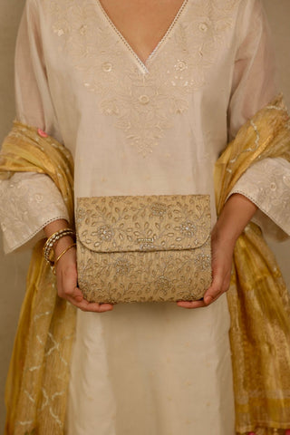 Gold tarang flapover bag