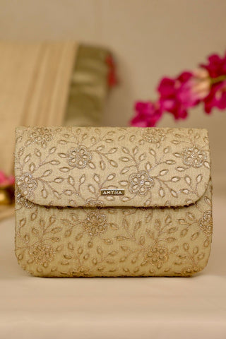 Light gold tarang flapover bag