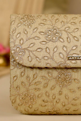 Light gold tarang flapover bag