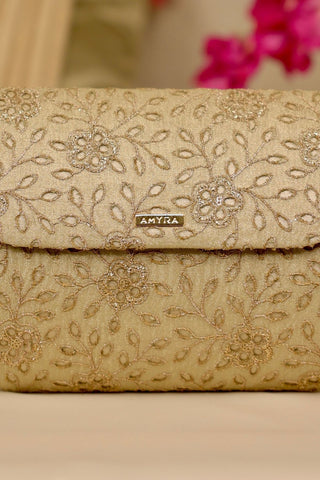 Light gold tarang flapover bag
