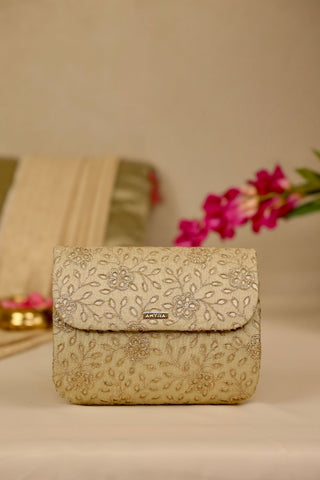Light gold tarang flapover bag