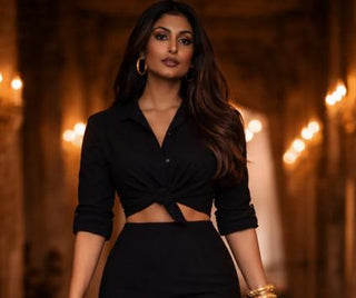 Co-ord Set Contemporary Wear - Black Alessia Midi Co-ord Set by Banjara Trail