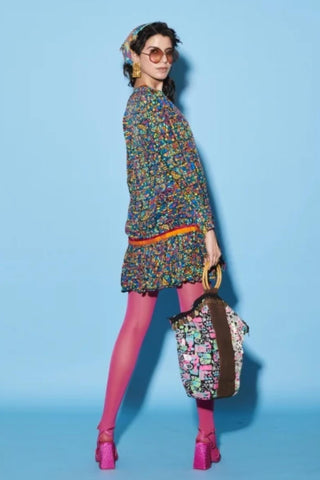 Dress for Contemporary Wear – Multicolor Melody Cultures Border by Label Esha Amin