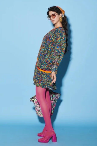 Dress for Contemporary Wear – Multicolor Melody Cultures Border by Label Esha Amin