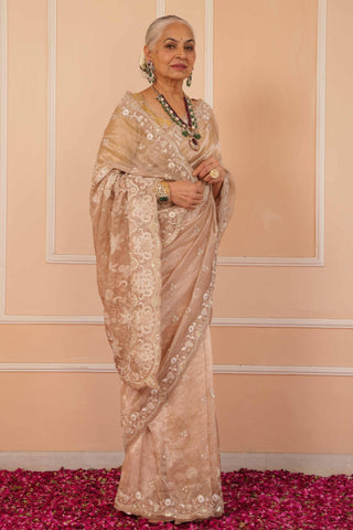 Beige dil se reva saree