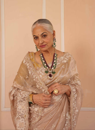 Beige dil se reva saree