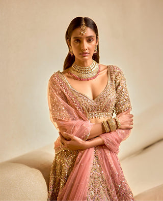 Lehenga Set Indian Wedding Pink Net by Tamanna Punjabi Kapoor