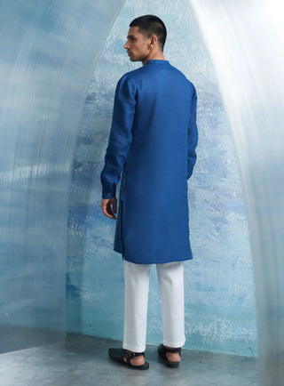 Aura royal blue stripe kurta and pants