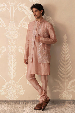 Red Kurta Bandi Set for Indian Wedding – Red Nehru Jacket with Kurta by Ridhi Mehra