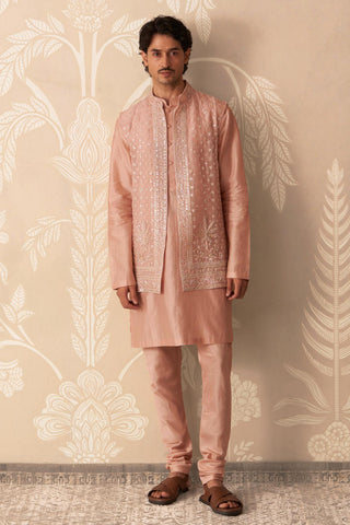 Red Kurta Bandi Set for Indian Wedding – Red Nehru Jacket with Kurta by Ridhi Mehra