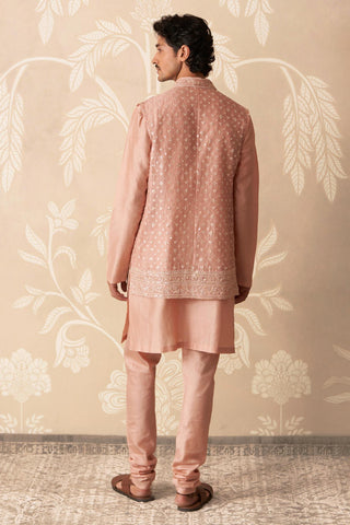 Red Kurta Bandi Set for Indian Wedding – Red Nehru Jacket with Kurta by Ridhi Mehra