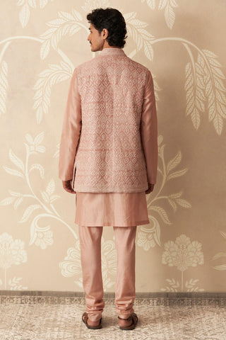 Pink Bandi Set for Indian Wedding – Pink Nehru Jacket with Kurta by Ridhi Mehra